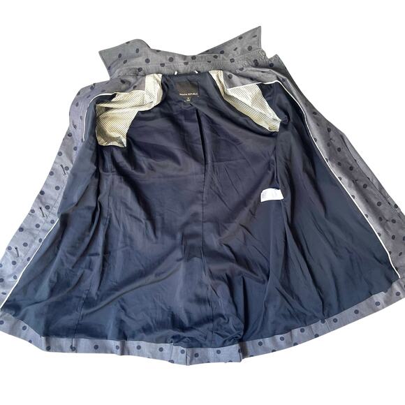 Banana Republic Polka Dot Raincoat Women’s Belted Trench-Belt Missing-Medium - Picture 4 of 10